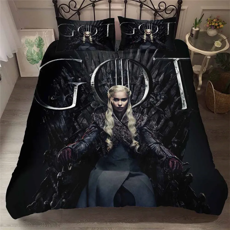 

A Bedding Set 3D Printed Duvet Cover Bed Set Game of Thrones Home Textiles for Adults Bedclothes with Pillowcase #GOT03