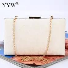 Белая атласная сумка-клатч с кружевным цветком, вечерняя сумочка с золотой цепочкой, клатч, сумочка, элегантная мини-сумка для девушек YYW