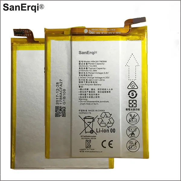 Аккумулятор HB436178EBW CRR-CL00 мА · ч для телефонов Huawei Mate S 2700 UL00 | Мобильные телефоны и