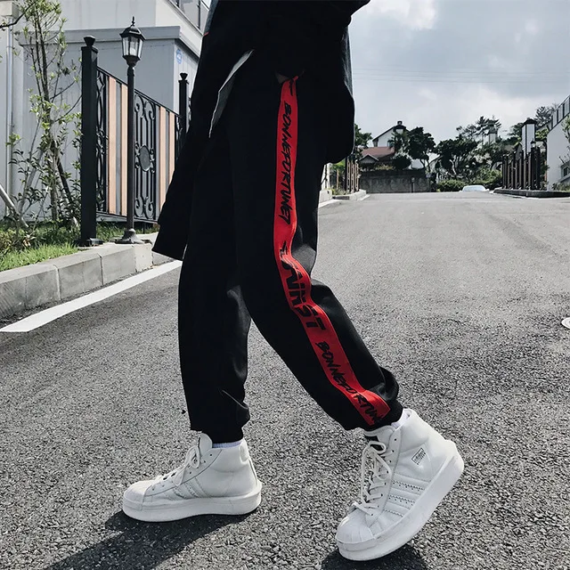 2018 Autumn Print Black Joggers Men 2018 Autumn Print Black Joggers Men