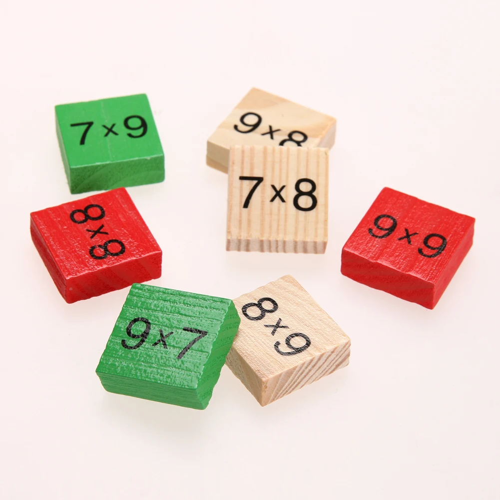 Деревянный математическое домино игрушки двухсторонняя напечатаны таблица умножения узор Совета образования детей детские деревянные Математика игрушки подарок