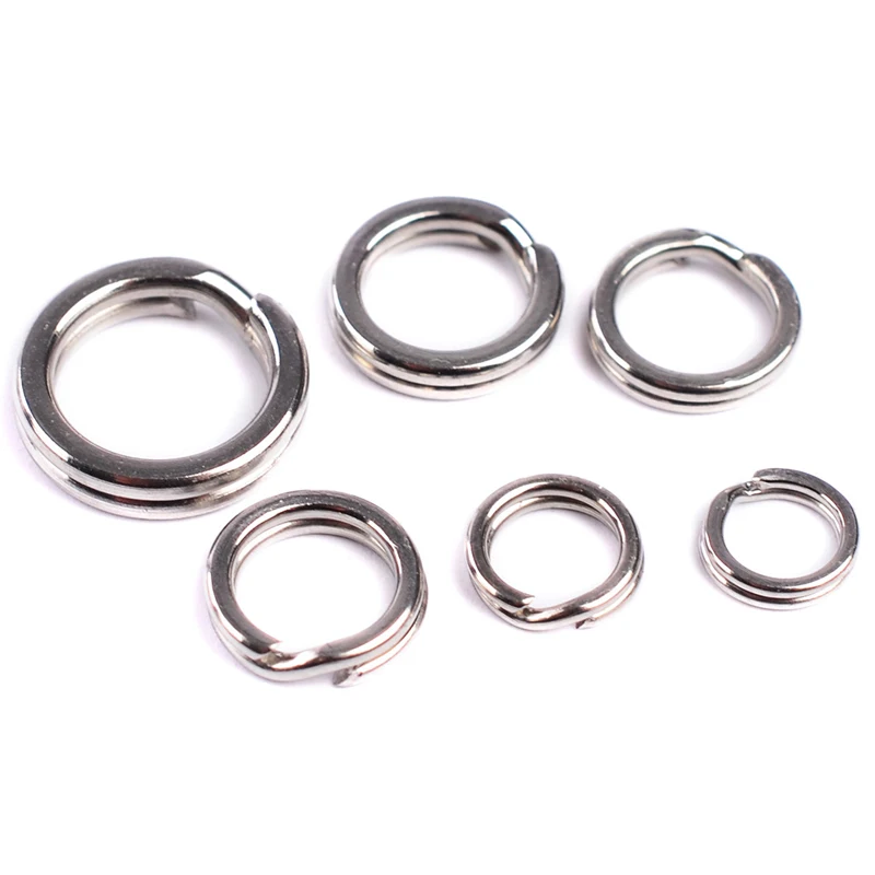 

50pcs / 100pcs Stainless Steel Split Ring for carp Fishing Tools Double Loop Connector Fishing Accessories