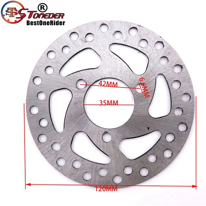 Stoneder 35 мм 120 мм стальной тормозной диск ротора катушки, обеспечивающий отсутствие вибрации при 2-х тактный 47cc 49cc газа Электрический скутер карманный мини Байк дети ATV Quad