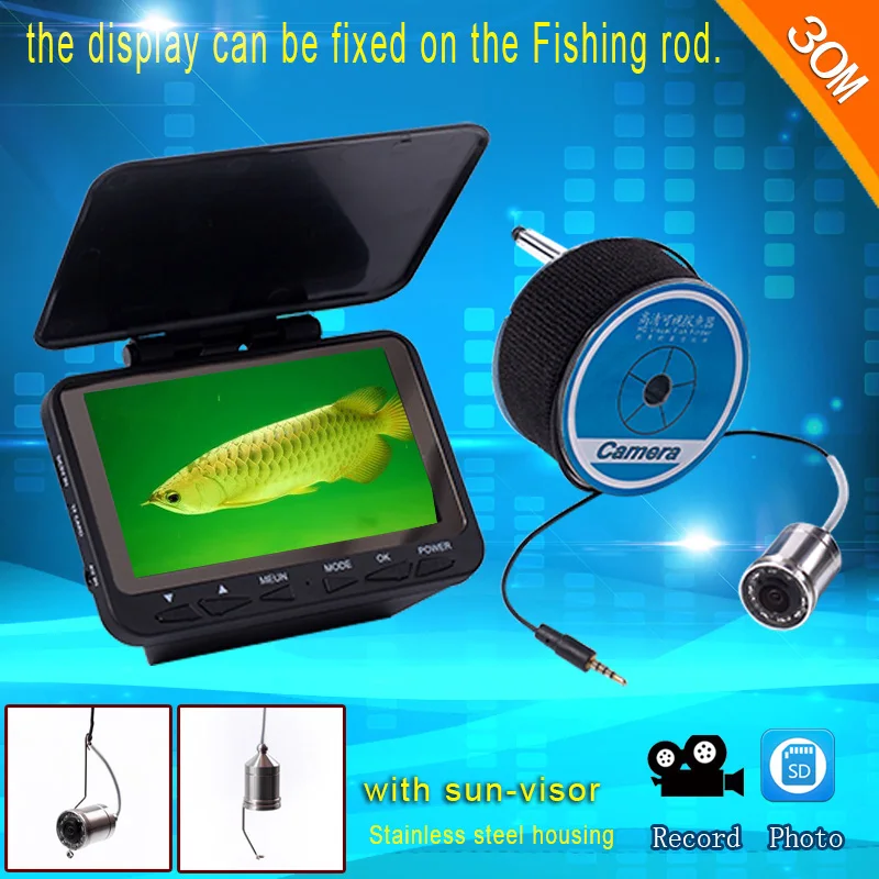 WF06 4 3 дюймовый ЖК монитор рыболокатор DVR записывающая камера HD 1000TVL 15m 30m подводная