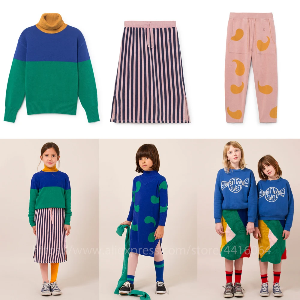 

Kids Clothing Sets Boys sweaters Bobo Choses Knitted Sweater Trousers Baby Girls Dress Skirts Children long sleeve Sweater Coats