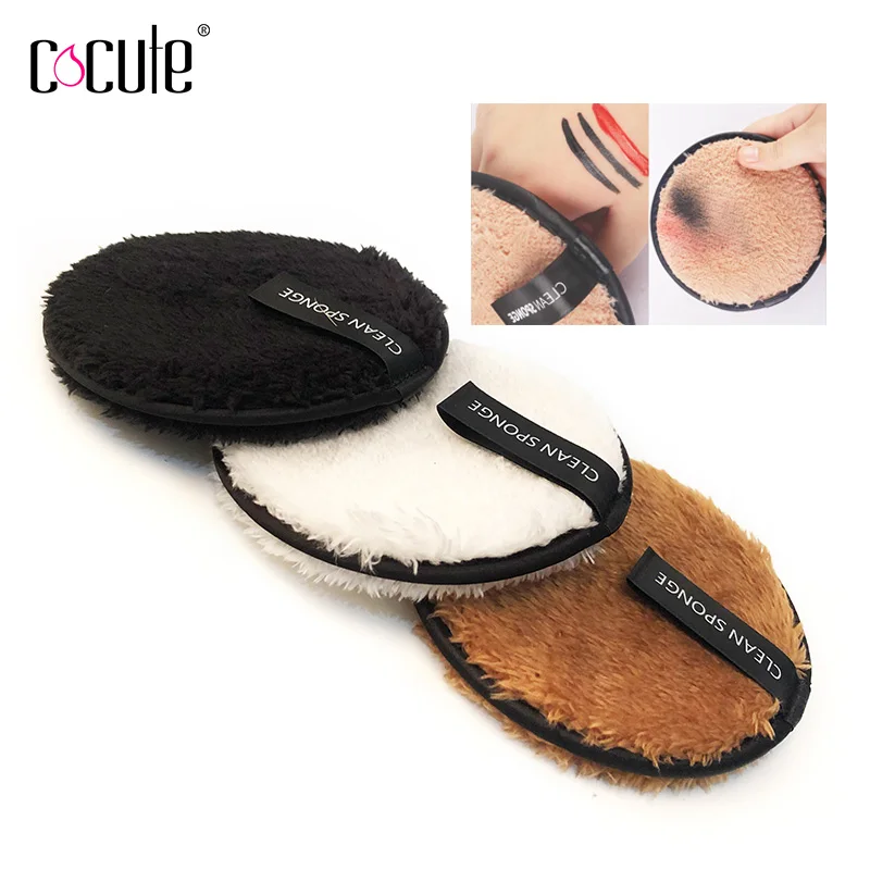 Cocute 1 шт., очищающая губка для лица, спонж для макияжа, двухслойная губка для снятия макияжа, мягкая хлопковая пуховка для макияжа