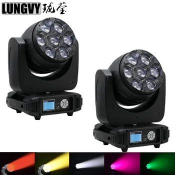 

Free Shipping 2pcs/Lot 7x40W Bee Eyes Moving Head Light RGBW 4in1 LED DMX Stage Light for DJ With Zoom Function