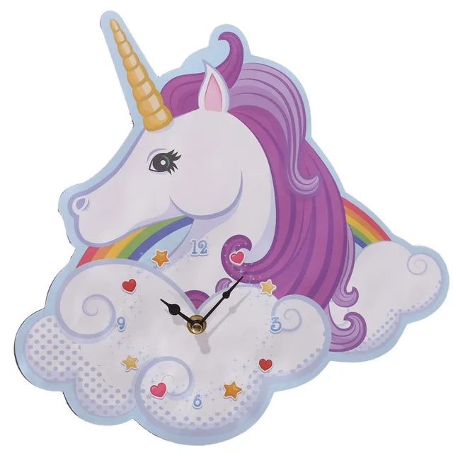 1 Piece Unicorn dan Rainbow Unicorn Jam Dinding Decor ...