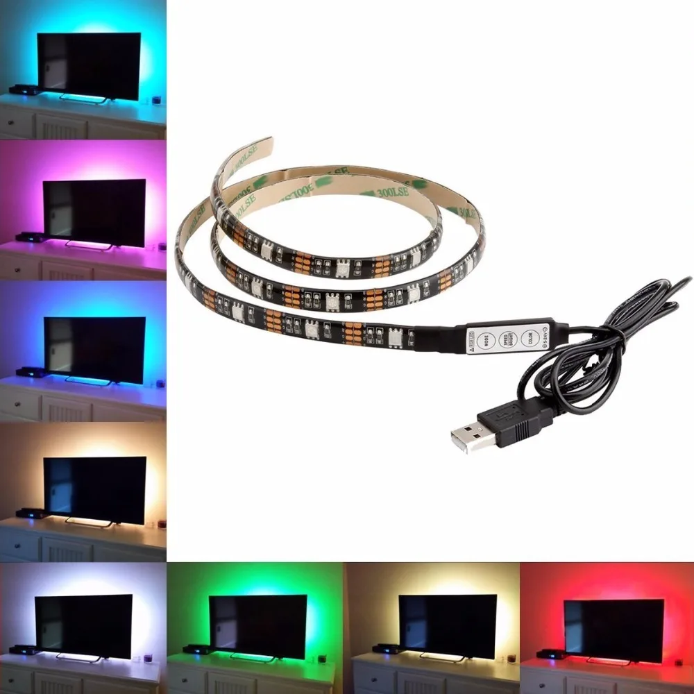 

Aimbinet LED TV Backlight 100cm 5V RGB Waterproof Lights Suitable For Televisions, Desktop Computers, Fish Tank, Car Decoration