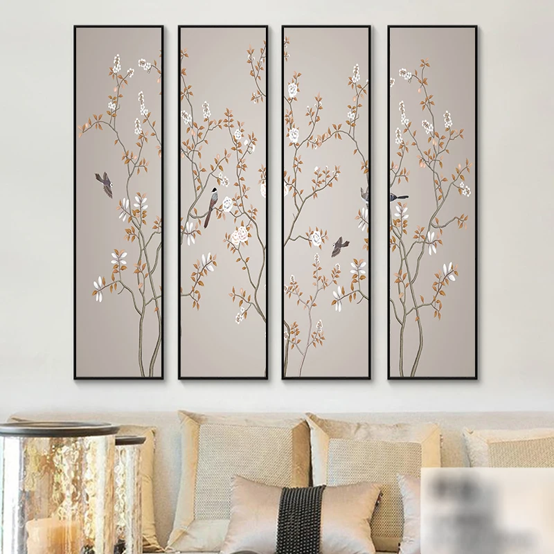 Estilo Chino Arte Abstracto Lienzo Pintura Pared Arte Vida Casa