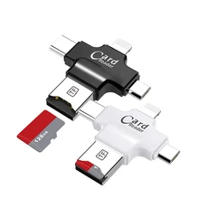 All In 1 TF Card Reader For iPhone Xiaomi Huawei Micro SD Card Type C OTG Smart Card Reader For Android Lightning Type-C Port