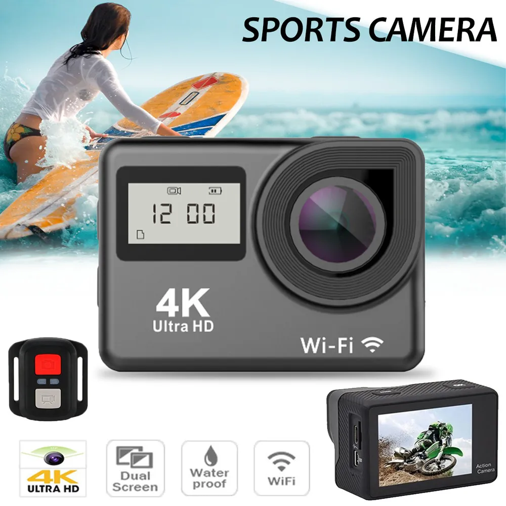 

HIPERDEAL Compatible Waterproof 4K Dual Screen Wifi HD 1080P Sports HD Camera DVR Cam Camcorder Para Action Accessories ST25