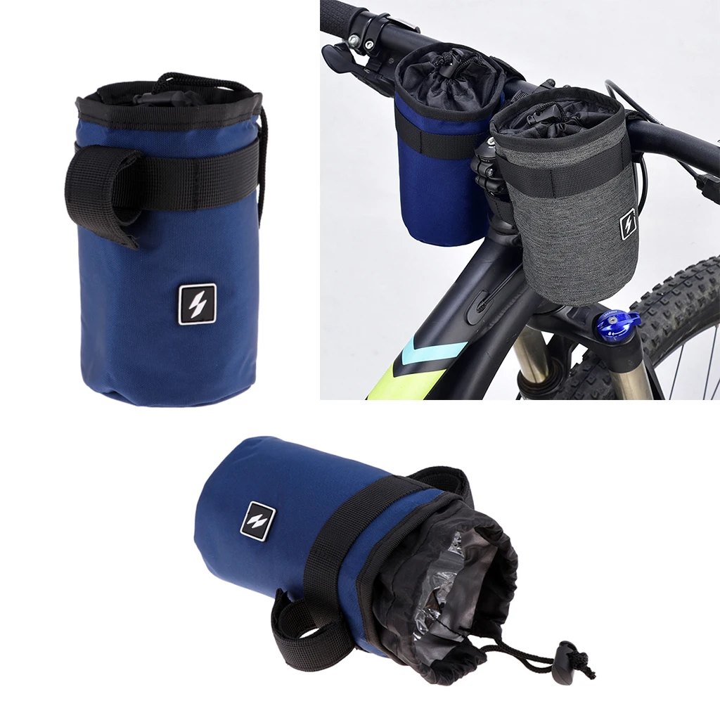 2-Counted Bike Front Handlebar Bottle Pouch/Sleeve with Carrying Handle & Adjustable Strap for Flask Bottles, Kettles