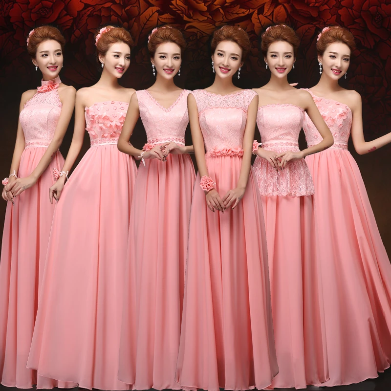 pink champagne bridesmaid dresses