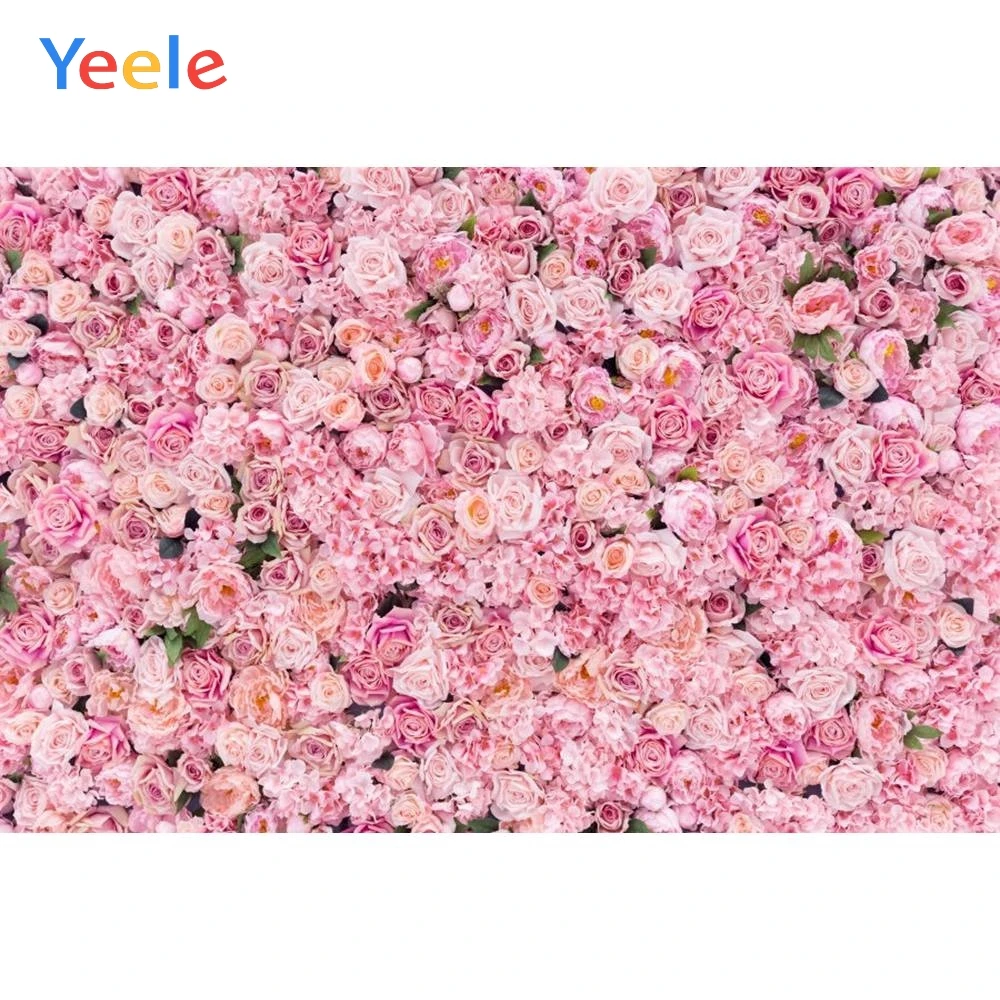

Pink Flower Background Wedding Backdrop Photography Newborn Baby Kids Wall Photo Studio Props Birthday Party Personalized Vinyl