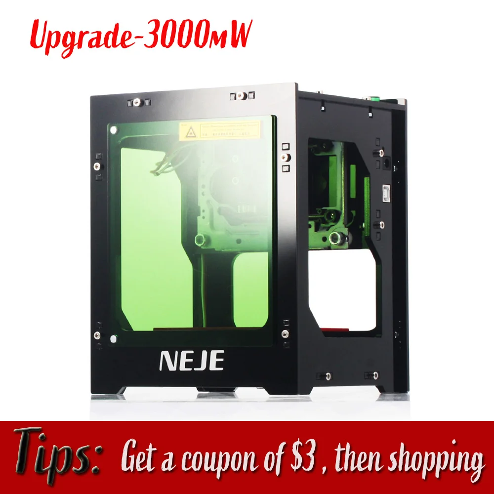 

Upgrade NEJE DK-8-KZ 3000mW Professional Automatic DIY Desktop Mini CNC Laser Engraver Engraving Wood Cutting Machine Router