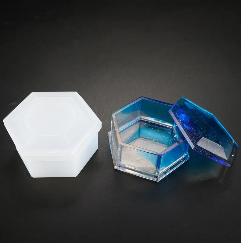 

Transparent Silicone Mould necklace lanugo mold Resin Decorative Craft DIY Hexagonal storage box epoxy resin molds for jewelry