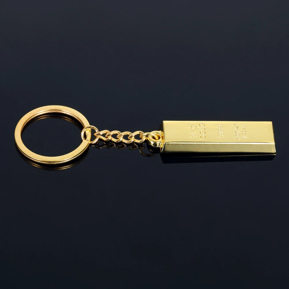 Модный брелок для ключей из искусственного золотого кирпича подвеска автомобильный держатель брелок для ключей сумка орнамент