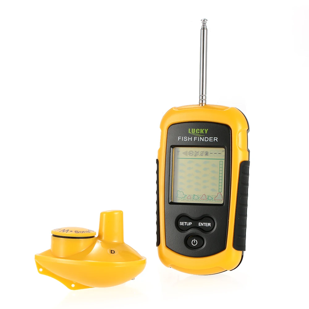 

Portable Wireless Fish Finder Sonar Sensor Transducer Depth Fishing Finder Alarm Fish Identifier Detector with Neck Strap