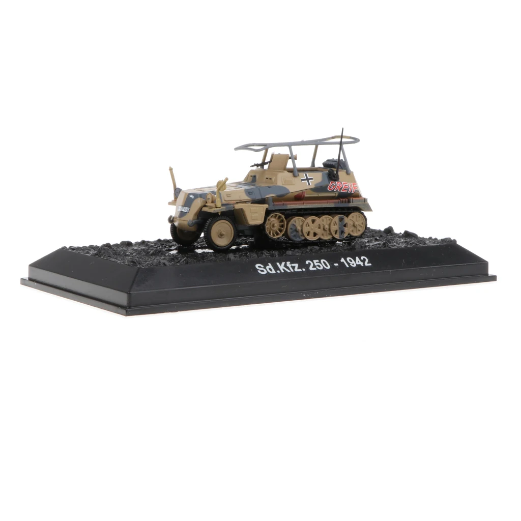 

1:72 WWII German Sd.kfz.250-1942 Deicast Army Half-track Tank Vehicle Model Toy Collectibles for Children Gift