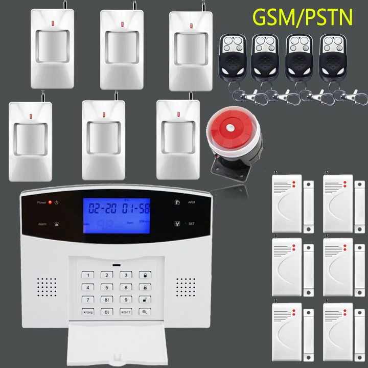 Russian/English/Spanish/French GSM/PSTN SMS Home Burglar Security Voice Intruder Alarm System