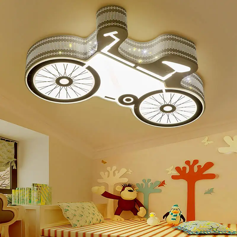 Современный Пульт дистанционного управления и Bluetooth динамик Капитан Америка мультфильм потолочные светильники для домашнего освещения гостиной - Цвет корпуса: Bicycle 65x35cm