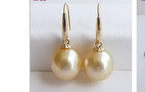charming 11-12mm south sea gold pearl earring 14 | Украшения и аксессуары