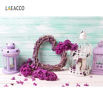 

Laeacco Baby Newborn Lantern Flower Wreath Cage Gray Planks Portrait Photography Backdrops Photo Backgrounds Photo Studio