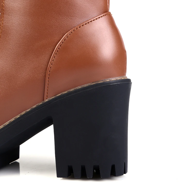 ASILETO/женские ботинки на толстом высоком каблуке; обувь на платформе со шнуровкой в готическом стиле; мотоботы на шнуровке; bota feminina zapatos; S637