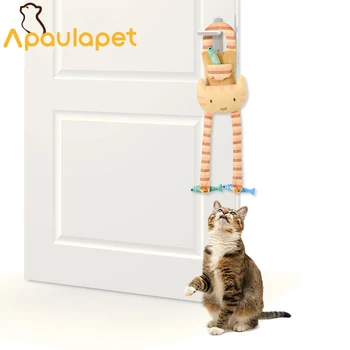 

APAULAPET New Cat Toy Door Knob Hanging Cat Teaser Cute Cartoon Toys for Cats Squeak Pet Toy for Pets