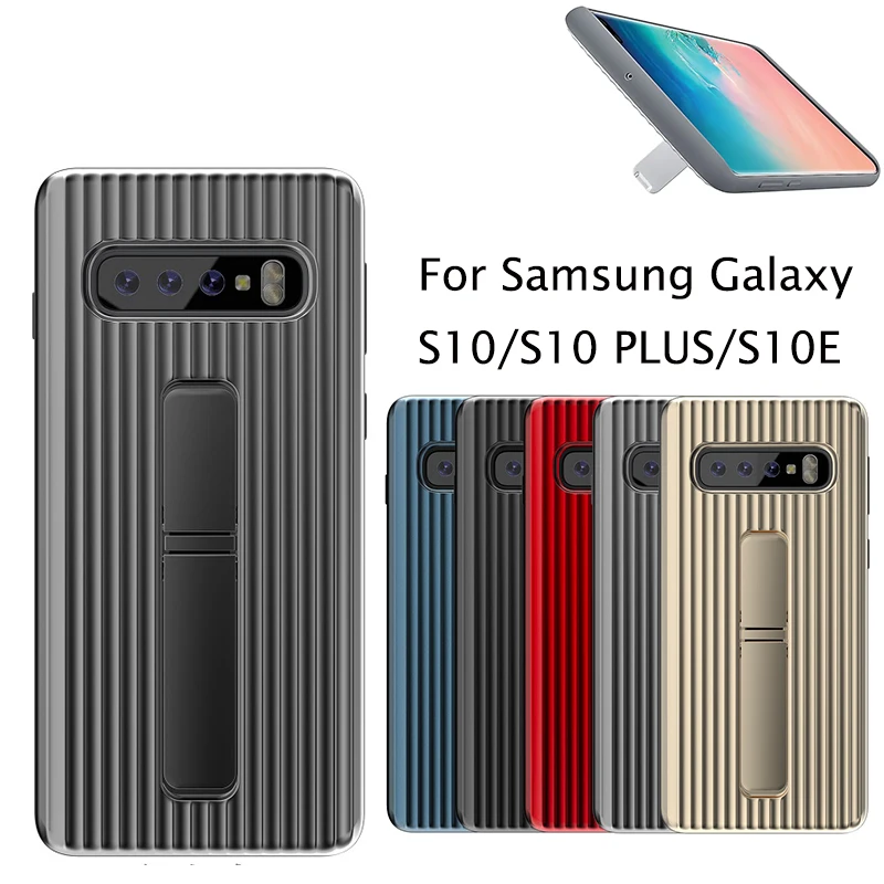 

Rugged Protective Standing Cover for Samsung Galaxy S10 S10 plus S10E Shockproof Plastic Acrylic Kickstand Case with Holder