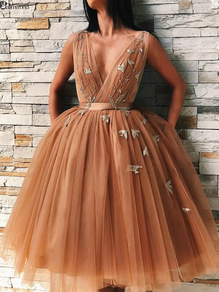 short champagne prom dresses