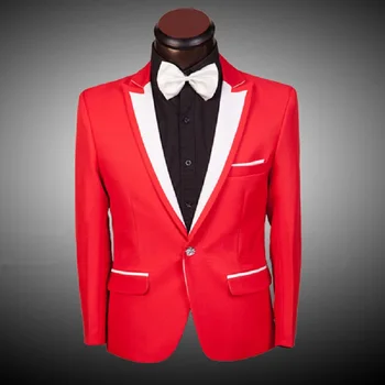 

Red Custom Made men suit one button terno masculino 2017 Fashion Slim Fit Prom Tuxedo Suits Groom Party Wedding Suits For Men
