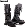 2022 punk Over Knee High Boots Mens Military Boots Natural Cow Leather Men Long Waterproof Snowboots Equestrian Motocycle Boots ► Photo 2/3