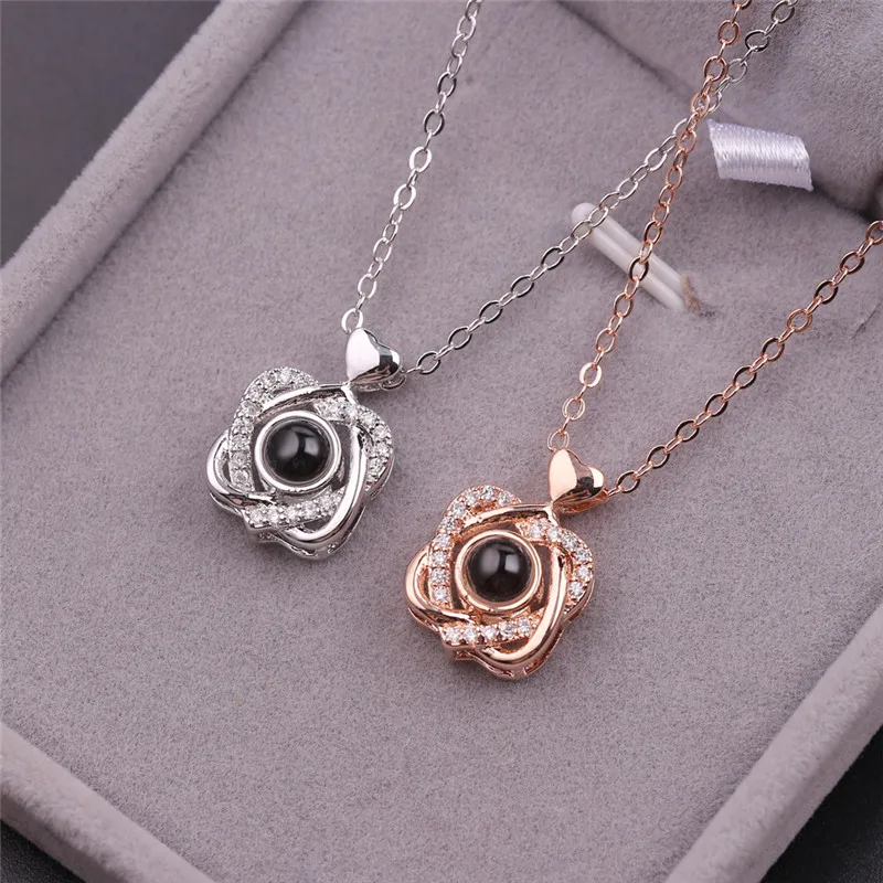 100 языков ожерелья для женщин разных I Love You Nanotechnology проекционное ожерелье