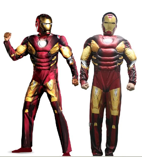 Free shipping,adult the avengers Iron man party costume with musle
