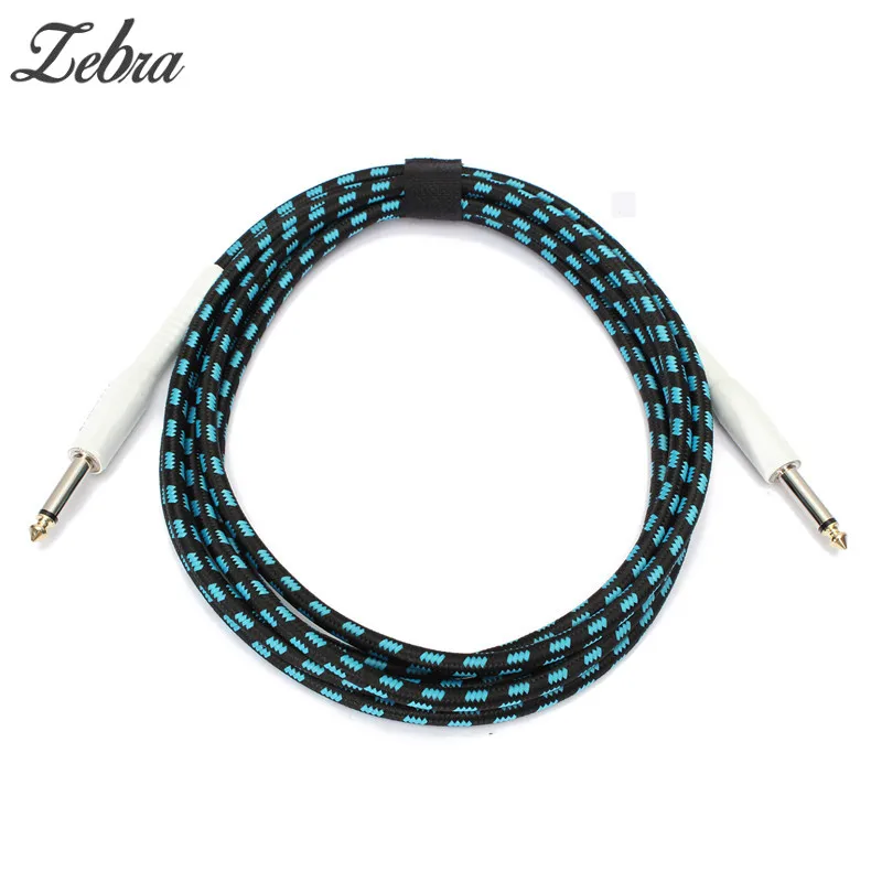 

118inch Blue & Black Guitar Cable Cord Using 6.5mm Interface Device Connected For Electric Guitar/Organ bass Musical Instruments