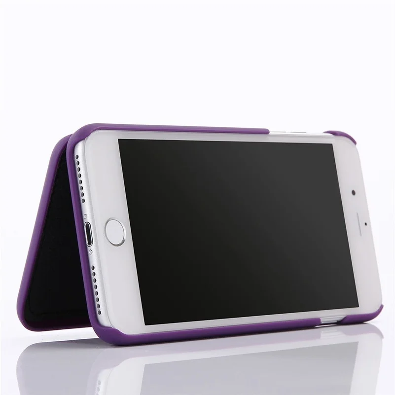 Lady Make Up Card Slot Wallet Mirror Case for iPhone 5 5S SE 6 6S 7 8 Plus X Makeup Hard Back Cover Leather Flip Phone Cases