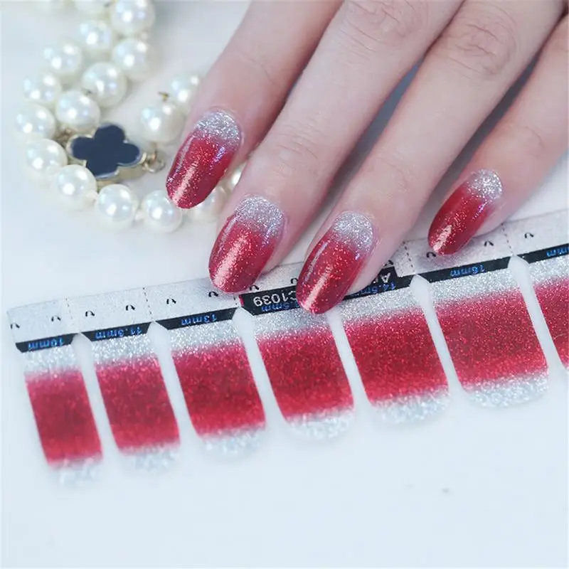 

Glitter Series Fashion Nail Art Transfer Decals Sticker Cocktail Collection Manicure DIY Nail Art Polish Strips Wraps for Party