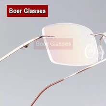 Мужские очки для света из нержавеющей стали вес мужские очки без оправы очки при близорукости Оптический Рецепт 763