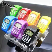 TIke Toker,LED Calculator Watch Electronic Digital Chronograph Computer Kids Children Boys Girls Sport Rubber Wrist Watches