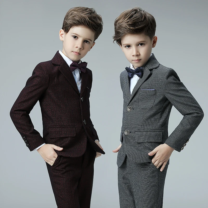 2018 spring boys formal suits school kids plaid suit england style boys prom wedding blazer suit boys birthday suit year tuxedos