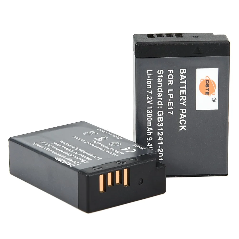 DSTE 2 шт. LP-E17 батарея с USB порт зарядное устройство для Canon EOS M3, M6 Mark II, 750D, 760D, T6i, T6s, Rebel SL3, Kiss X10