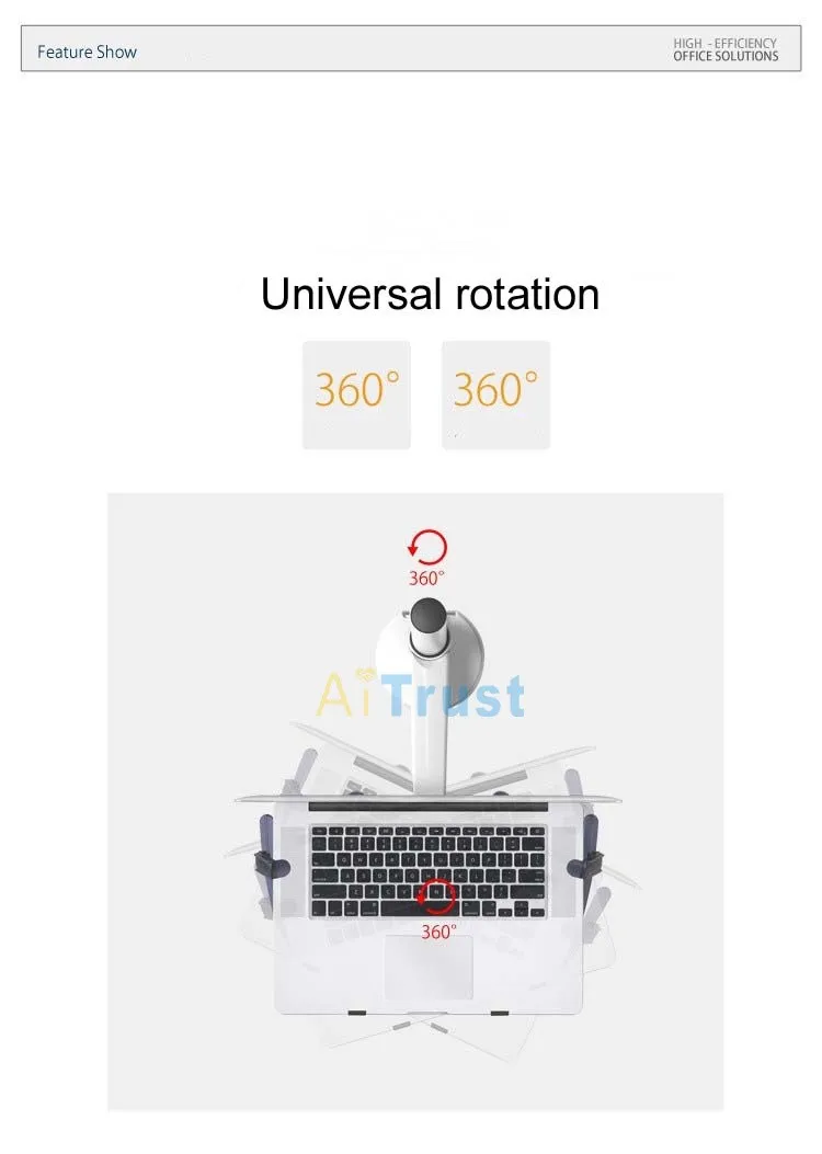 Держатель для ноутбука из алюминиевого сплава для ноутбука 10-15 дюймов+ монитор в пределах 27 дюймов Двойная Рукоятка универсальные вращающиеся подставки OA-7X
