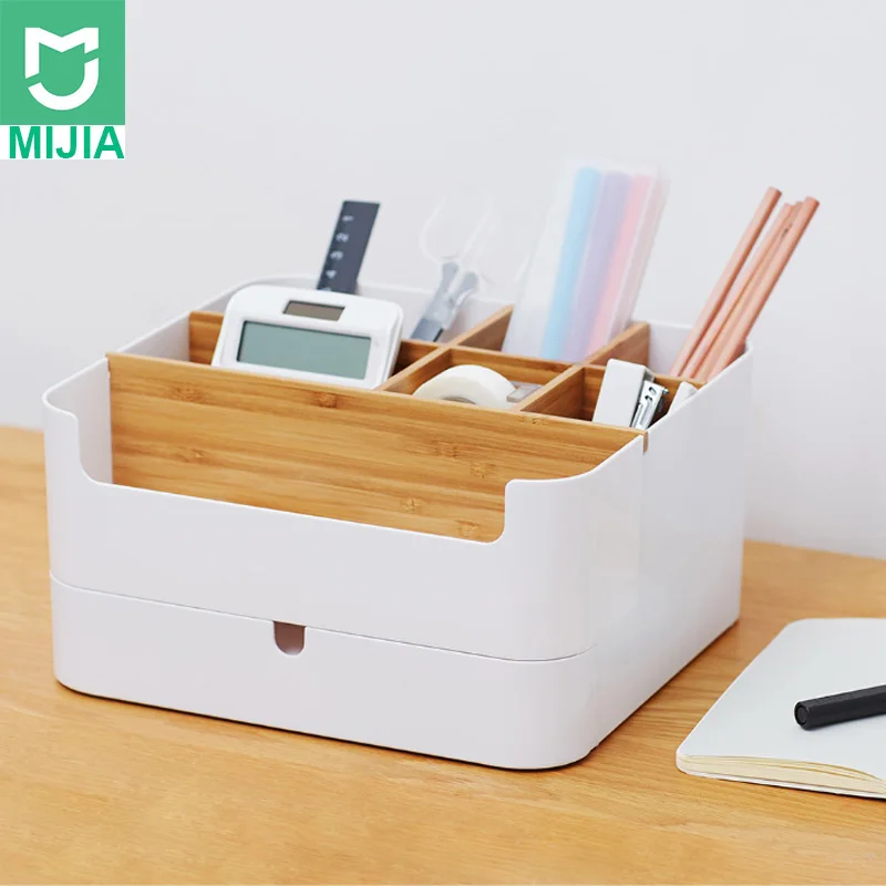 Xiaomi Mijia Bamboo Fibre съемный Органайзер коробка Sub-grid дизайн косметический ящик для хранения Портативный чехол для ванной комнаты