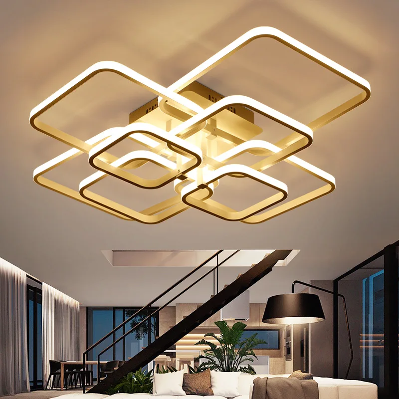 Квадратная скатерть акриловый алюминиевый современный светодиодный потолочный светильник для гостиной спальни кабинет коммерческий