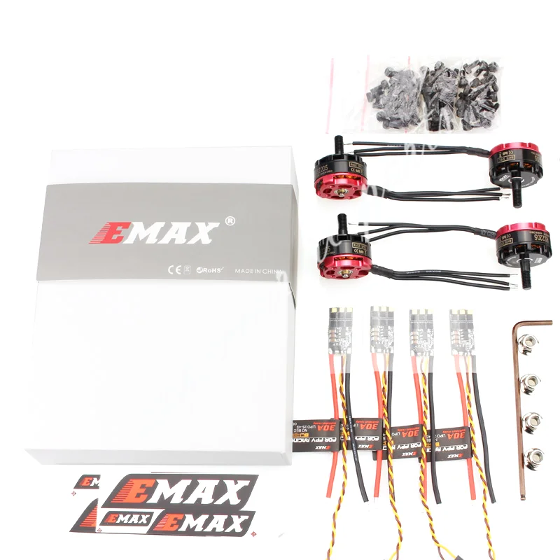EMAX RS2205S 2300KV 2600KV RaceSpec бесщеточный двигатель с пулей ESC 30A или BLHeli Lightning DIY Дрон QAVR250