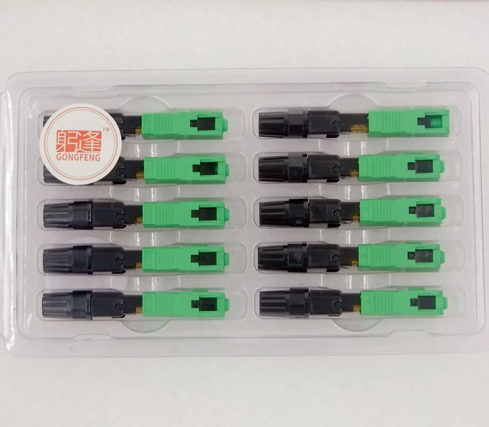 

GONGFENG 100PCS NEW FTTH Embedded SCAPC Optical Fiber Fast Connector Quick Cold Connector CATV Special Wholesale Free shipping