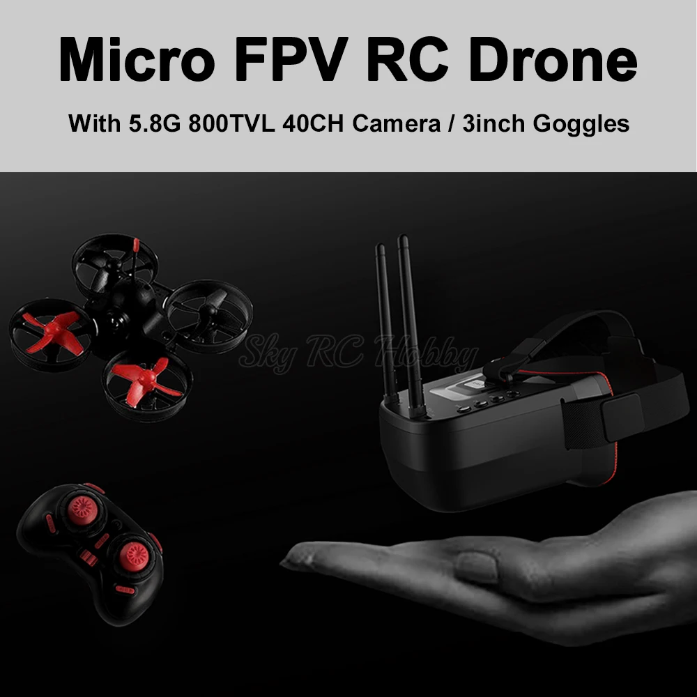 Micro FPV RC Racing Quadcopter Toys With 5.8G S2 800TVL 40CH Camera With 3Inch FB-009 FPV Goggles VR Headset Helicopter Drone (1)