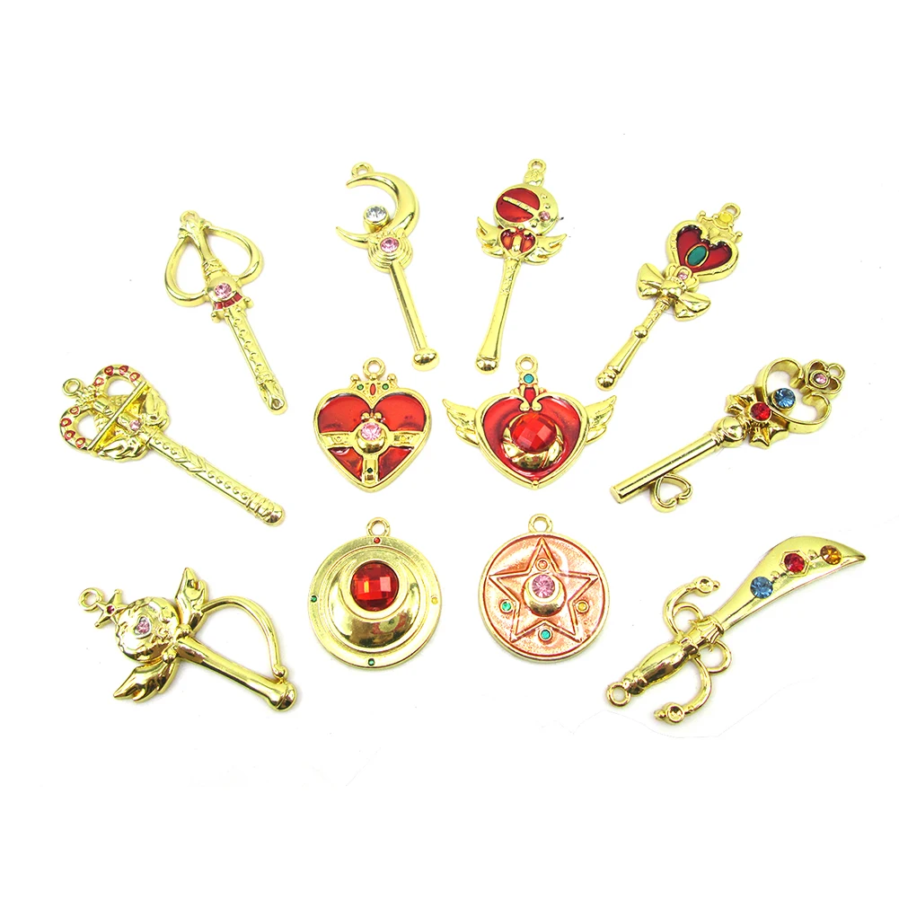 

Cosplay Sailor Moon Sailor Mercury Sailor Mars Sailor Jupiter Boxed Weapon silver Key Chains Key Ring Phone Strap 8Pcs/Set
